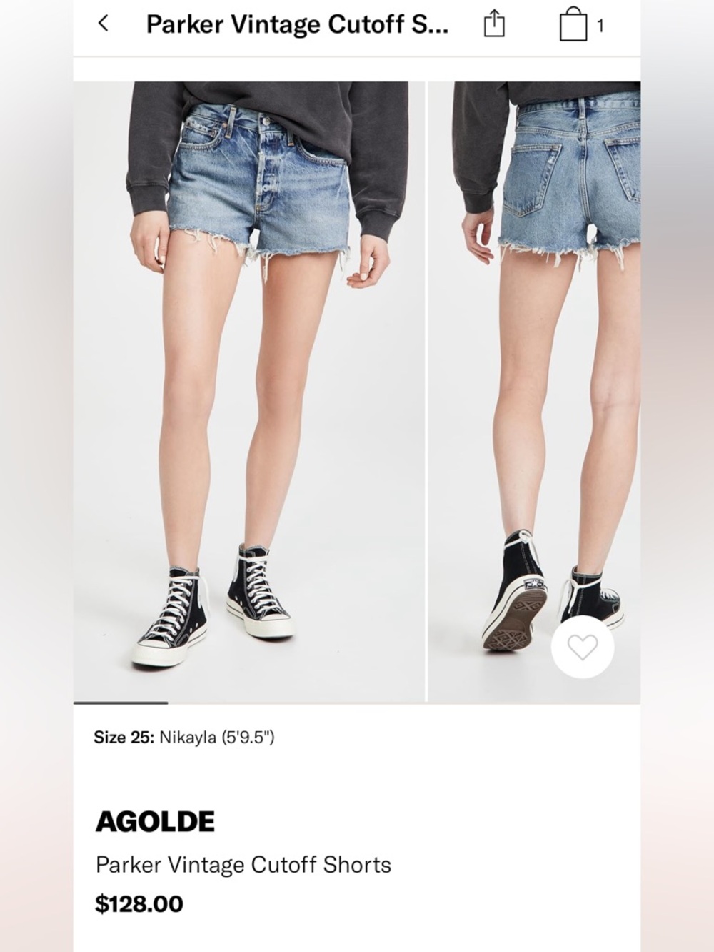 Agolde Parker Denim Shorts